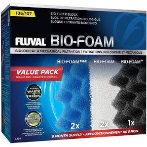 Fluval 106/107 Bio Foam Value Pack, Replacement Aquarium Filter Media