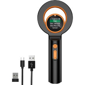 Symcode Pet Microchip Scanner RFID EMID Micro Chip Reader Scanner with 1.44IN TFT Display 134.2kHz 125kHz 15 Digits Pet Chip ID Scanner with Delete History Data Function