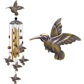 Horse Wind Chimes Decor - 35 Inch Pure Hand-Made Metal Musical Wind Bells with 4 Aluminum Tubes 6 Bells 7 Horses Mobile Wind Catcher Romantic Wind Chime for Home, Festival, Indoor/Outdoor Decoration