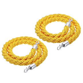 PATIKIL Stanchion Rope, 2 Pack 1.5m/5Ft Barrier Rope Twisted Post Ropes with Snap Hooks for Posts Stands Queue Divider Crowd Control of Hotel, Blue Silver