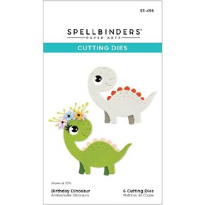 Spellbinders Birthday Dinosaur Etched Dies, Metal