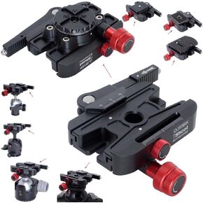 iShoot 360°Quick Self-Locked Lever Clamp Converter Adapter Knob Fine-Tuned, Compatible with Manfrotto 200PL/410PL Plate & Arca-Swiss Fit Camera Quick Release Plate & ARCA Manfrotto GITZO Tripod Head