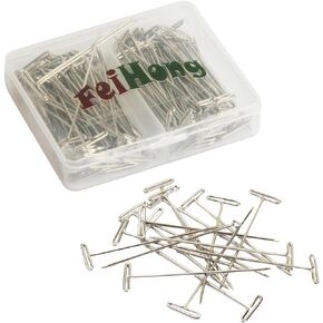 FeiHong T Pins,100 Pack Wig T-pins for Wig Foam Head, Blocking Knitting, Modelling Crafts and Office (2 Inch)