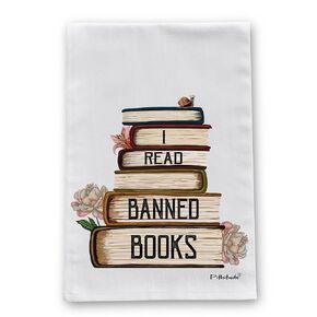 I Read Banned Books Flour Sack Cotton Dish Towel by Pithitude