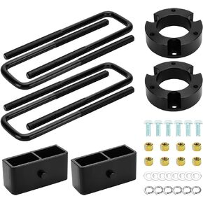 3" Front & 2" Rear Leveling Lift Kit Compatible with Toyota for Tacoma (6 lugs only)2005-2023, 3inch Forged Front Strut Spacers & 2inch Rear Lift Blocks with U Bolts