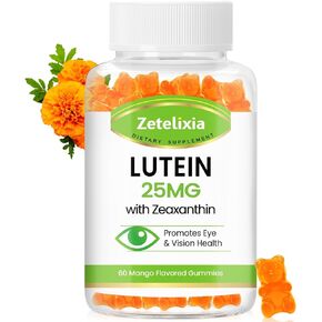 Lutein Gummies 25mg - Eye Vitamins Lutein & Zeaxanthin Eye Health Supplements for Adults,Sugar Free Eye Health Gummies Supplement - Support Vision,Macular,Blue Light Filtering (120 Count)