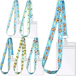 6 Pack Cruise Lanyard with ID Holder Set Essentials for Ship Cards Lanyards for Cruise Ship Cards Key Card Waterproof Ship Card Holders for Women Men Kids Travel Accessories (Vibrant Style)