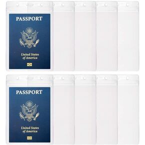 10PCS Passport Holder 4x6 Inch Extra Large ID Badge Holders PVC Card Holder Fill for Passports,Cash, Credit Card, Plane Ticket, Receipts.by CypesCrafts