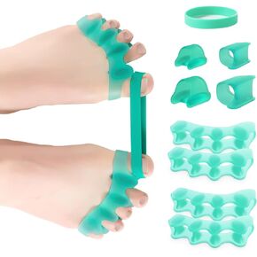 Hammer Toe Corrector Toe Spacers - 9 Pack Gel Toe Spreaders - Toe Straighteners Realign Bent, Curled, Crooked, Claw, Hammer Toes - Toe Stretchers for Men and Women