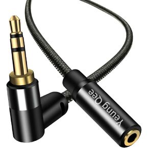 3.5mm Male to Female Extension Stereo Audio Cable 1 ft,Yeung Qee AUX Headphone Extension Cable 3.5mm Male to 3.5mm Female Headphone Auxiliary Extension Adapter Cable (1FT/0.3m)