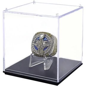 Championship Ring Display Case 4 Slot Hole | Baseball Ring Display Box | Softball Ring Box | Football Ring Case | Sport Ring Display Box | High School Ring Display Box… (Four Holes-1)