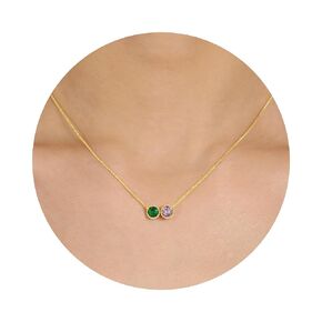 Birthstone Necklace for Women, Birthday Gifts for Women 14K Gold Necklaces for Teen Girls Dainty 1 to 12 Birthstone Christmas Gift Stocking Stuffers Valentines Mothers Day Jewelry