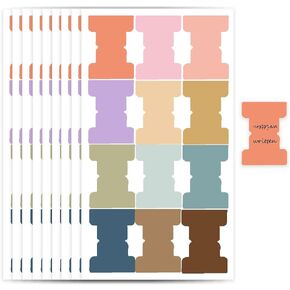 600 Pcs Sticky Index Tabs Handwritten Page Markers Color Index Classification Label with 12 Colors Blank Monthly Tabs Planner Stickers Page Index Tabs Flags for Diary Notebook Bookmark