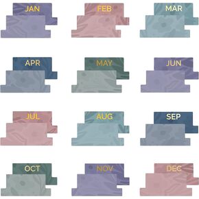 bloom daily planners 24-Piece Sticky Monthly Divider Tabs - Adhesive Index Page Markers/Calendar Flag Sticker Labels for Planners, Notebooks, Journals - Floral