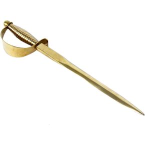 TG,LLC Treasure Gurus Solid Brass Officers Sword or Pirate Cutlass Shaped Letter Opener