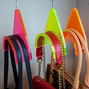 CLOSETLY Fluorescent Handbag Hangers, New Neon Luxury Acrylic Purse and Bag Holder Hook, Closet Storage and Organization Display (Pack of 3) in Saudi Arabia