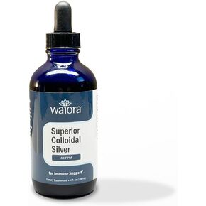 Superior Colloidal Silver, Waiora, Liquid Mineral Supplement, 40 PPM, for Immune Support, Blue Glass Bottle with Dropper (2 bott/44 serv.)