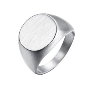 Mens 15mm Stainless Steel Signet Ring with Matte Brushed Finish - Minimalist Ring for Men with Engravable Oval Top (8)