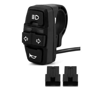 QWORK Motorcycle Head Light Turn Switch, 3-in-1 Bike Headlight Horn on/Off Control Switch, 7/8" Motorcycle Handlebar Control Switch, for Scooter Electric Bike