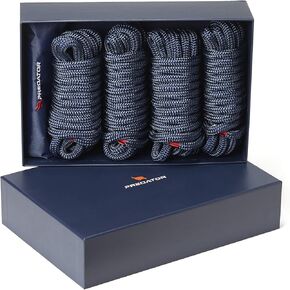 Hi-Performance Dock Lines Bag Set | Dock Lines | Ropes for Boats | Docking Lines (Black)