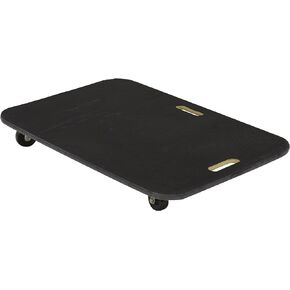Vestil FWD-2436-3R Fiberwood Dolly with 3" Rubber Casters, 600 lbs Capacity, 35-1/2" Length x 23-5/8 Width x 4-11/16" Height Deck , Black