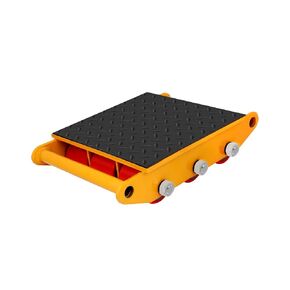FAHKNS Machinery Moving Skate Heavy Duty Machinery Skates Cargo Mover 15T Machine Skates with Non-Slip Cap 9 PU Rollers for Heavy Duty Industrial Moving Equipment(Yellow)