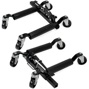 XtremepowerUS Set of (2) Wheel Dolly Car Skates Vehicle Positioning Hydraulic Tire Jack Ratcheting Foot Pedal Lift Hydraulic Car Wheel Dolly, 1,250lbs