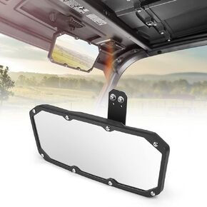 KEMIMOTO UTV Rear View Mirror Center Mirror Compatible with Polaris Ranger 500 570 900 XP 1000XP Crew 2017-2023, Require Factory Drop Down Mounting Tab