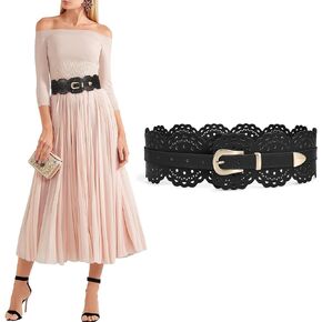 XZQTIVE Wide Leather Belts For Women Obi Belt For Dresses Sweater Vintage Ladies Waist Belts Black