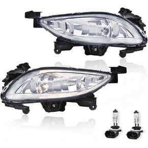 PIT66 Front Bumper Fog Lights, Compatible with Hyundai Sonata 2011 2012 2013 Clear Lens Left Driver Side and Right Passenger Side 92201-3Q000, 92202-3Q000