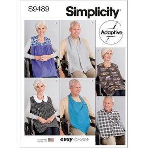 Simplicity Adult Bibs Sewing Pattern Kit, Code S9489, One Size, Multicolor