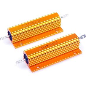 LM YN 100 Watt 6 Ohm 5% Wirewound Resistor Electronic Aluminium Shell Resistors Gold (Pack of 2)