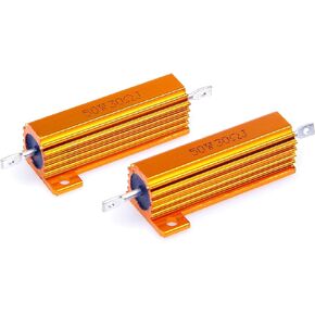 LM YN 50 Watt 30 Ohm 5% Wirewound Resistor Electronic Aluminium Shell Resistors Gold (Pack of 2)