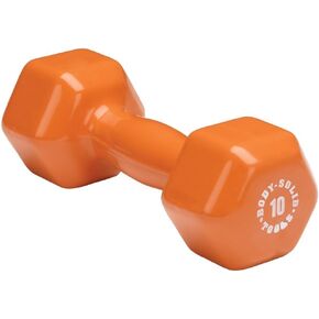 Body-Solid Tools Vinyl Dumbbell for Aerobic Training & Physical Therapy, Hand Weights for Women, Hex End Dumbbells