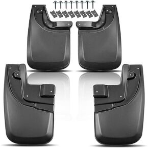 YHTAUTO Set of 4 Mud Flaps Splash Guards Accessories Replacement for Toyota Tacoma 2005-2015 Pickup, Mini Passenger Van V6 3.6L, with Factory Fender Flares, Front and Rear LH RH, Black