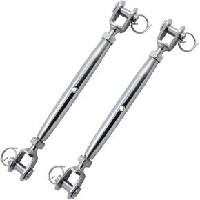Ayunwei 316 Stainless Steel Marine Closed Body Jaw Turnbuckle for Rigging Screw Jaw Barrel Strainers of 2 pcs (M8) in Kuwait