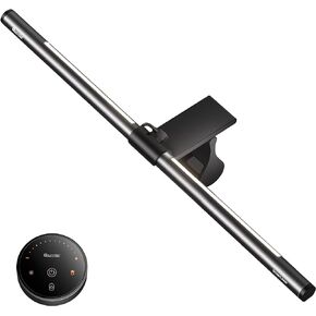 Quntis Monitor Light Bar with Remote, 20.1'' Dual Light Sreen Light Bar, Sliding Weighted Clip Fit for All Screens, Adjustable Stepless Dimming, Eye Caring No Glare Gaming Work Desk Lamp, Gray