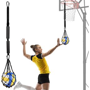 PEUTIER Volleyball Spike Trainer, Adjustable Volleyball Hitting Trainer Volleyball Training Aids Serving & Spiking Practice Equipment to Improve Serving Jumping Arm Speed and Spiking Power