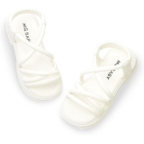 Uineky Toddler Little Girls Sandals Summer Dress Shoes for Girl Open Toe Outdoor Flats Shoe