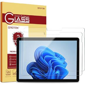 OMOTON 2 Pack Screen Protector for Microsoft Surface Go 4 / Surface Go 3/ Surface Go 2 / Surface Go(10.5 inch, 2023/2021/2020/2018), Tempered Glass/Case Friendly/Surface Pen Compatible