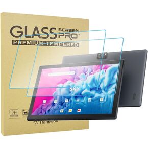 Transwon (for SKY PAD 10 MAX Tablet, Middle Rear Camera) 2PCS Tempered Glass Screen Protector for SKY PAD10MAX Tablet 10.1 (Protector Sized 235mm x 153mm)