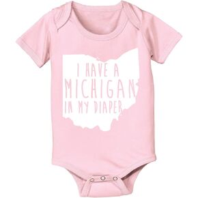 Michigan in My Diaper Funny Sports State of Ohio Football Baby One Piece
