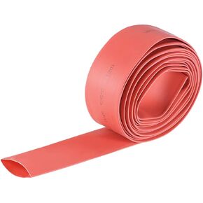 uxcell Heat Shrink Tubing, 3/4"(20mm) Dia 34mm Flat Width 2:1 Ratio Shrinkable Tube Cable Sleeve 10ft - Red