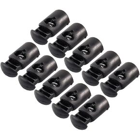 uxcell 10 Pcs Plastic Spring Stop Toggle Cord Locks End Black