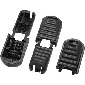 Zipper Pull Cord End Lock LUORNG 50PCS Black Zipper Rope Buckle Cord End Stoppers for Paracord Cord,Shoes,Molle Backpack, Zip Pull Ends