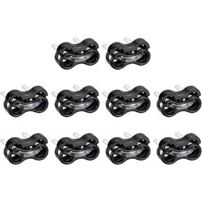 uxcell Spring Cord Lock End Toggle, 10Pcs Double Hole Spring Stopper Alloy Fastener Slider Toggles Clip for Drawstrings, Shoelaces, Bags (Black,15.6x9.4mm) in Saudi Arabia