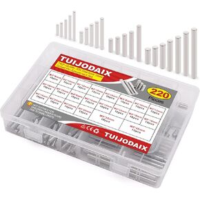 220 قطعة وتد دبوس 304 الفولاذ المقاوم للصدأ أسطواني الجرف دعم الوتد دبوس قضيب ربط عناصر مجموعة متنوعة - 22 نوعا M2 M3 M4 M5 in Kuwait