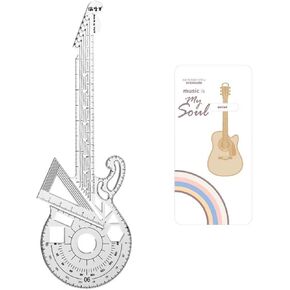 مسطرة تشكيل نمط جيتار الروك، أداة رسم مسطرة هندسية متعددة الوظائف، أداة رسم قالب مسودة فنية إبداعية لإمدادات المكتب (قطعة واحدة)، إشارات معدنية رائعة للجيتار (قطعة واحدة) in Kuwait