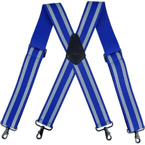KUNN 2 Inch Reflective Safety Suspenders with Hi Viz Strip X Back Work Suspender