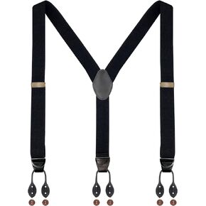 Ausukler Button Suspenders for Men Dress Pants and Tuxedo Heavy Duty Big and tall Y-back 1.4 inches One Size